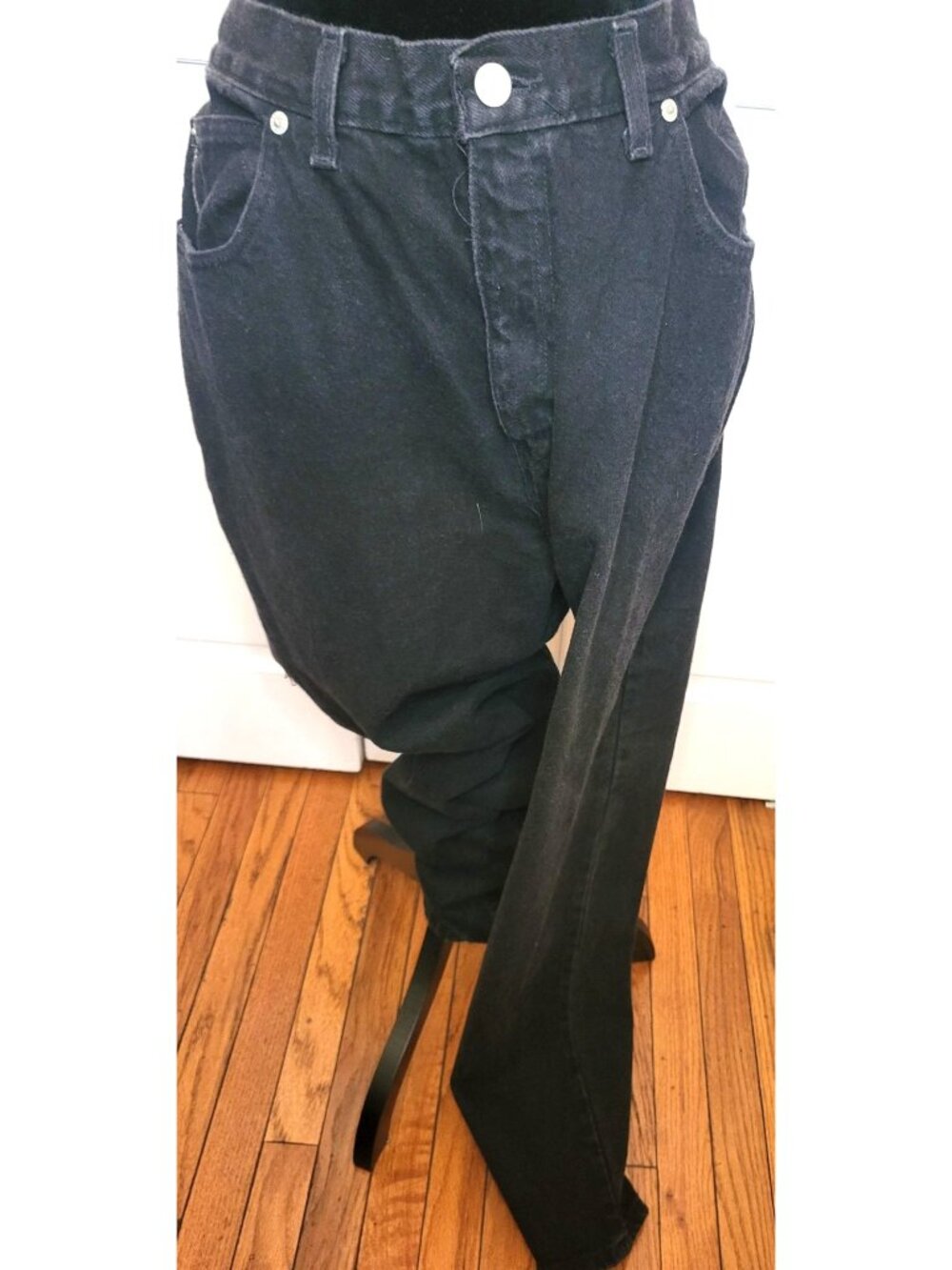 Vintage 90s Faded Glory Black Denim Jeans 16W High Rise Straight Leg Mom Grunge